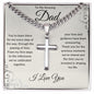 Personalized Steel Cross Necklace on Cuban Chain- To My Amazing Dad