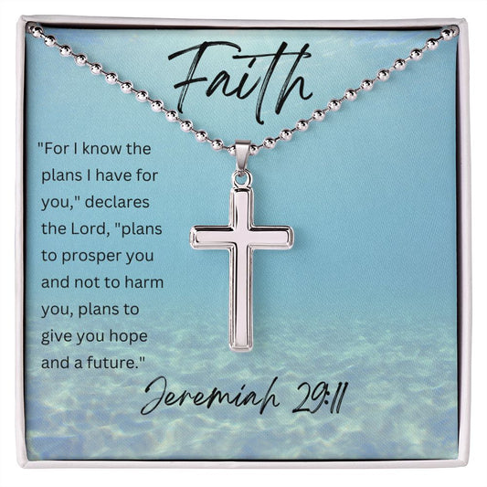 Faith Stainless Cross w/ Ball Chain