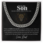 To My Son (Black Background)- Cuban Link Chain