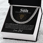 To My Son (Black Background)- Cuban Link Chain