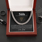 To My Son (Black Background)- Cuban Link Chain